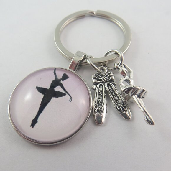 Ballet Keychain Ballerina Key Ring Dance Charm Gift for Dancer Ballet Lover Bag - Picture 1 of 4